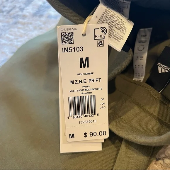 Men’s adidas Z.N.E. Premium Pants - Olive Green - Picture 3 of 3